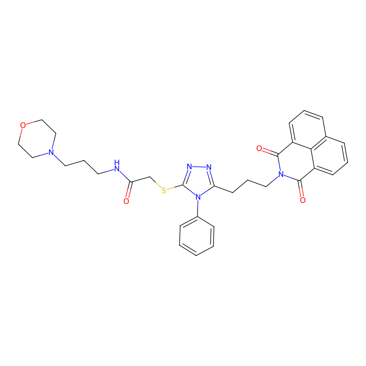 2-((5-(3-(1,3-dioxo-1H-benzo[de]isoquinolin-2(3H)-yl)propyl)-4-phenyl-4H-1,2,4-triazol-3-yl)thio)-N-(3-morpholinopropyl)acetamide molecular structure, CAS 315239-07-7