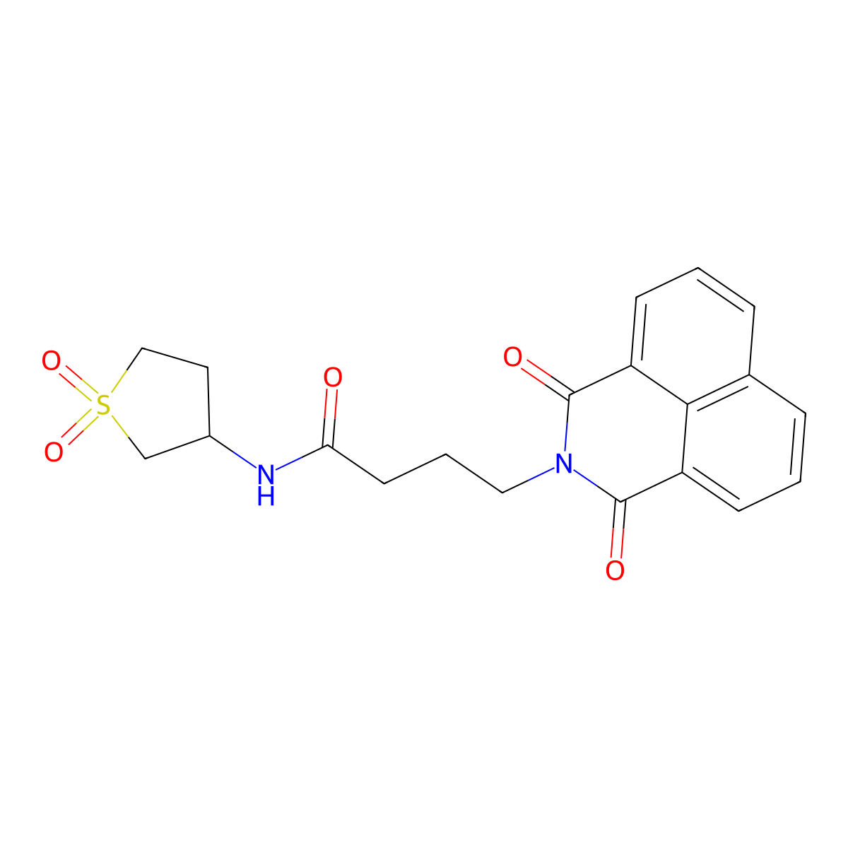 4-(1,3-dioxo-2-benzo[de]isoquinolinyl)-N-(1,1-dioxo-3-thiolanyl)butanamide molecular structure, CAS 315239-09-9