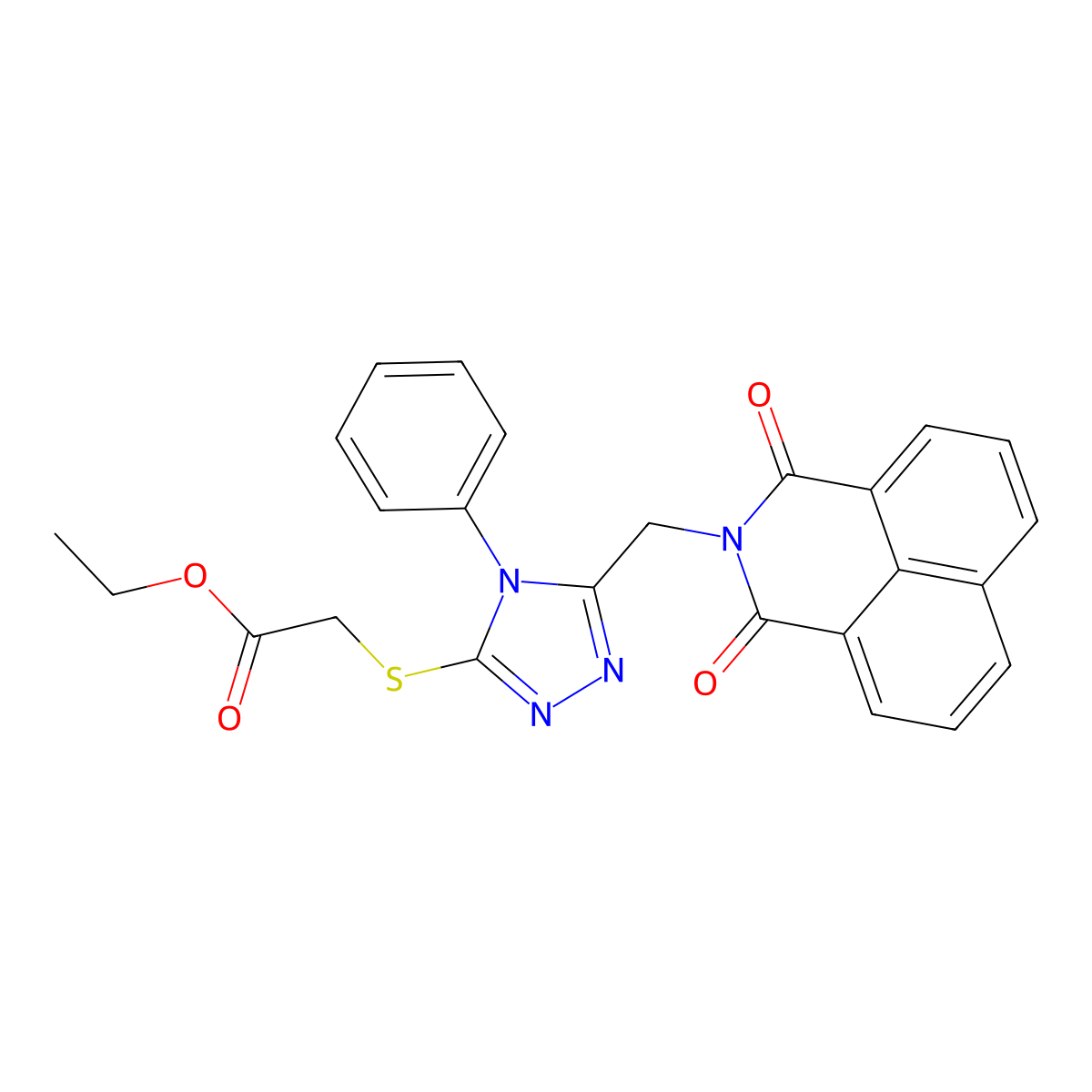 ethyl ({5-[(1,3-dioxo-1H-benzo[de]isoquinolin-2(3H)-yl)methyl]-4-phenyl-4H-1,2,4-triazol-3-yl}sulfanyl)acetate molecular structure, CAS 315239-17-9