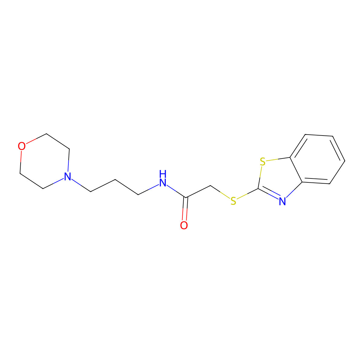 2-(Benzothiazol-2-ylsulfanyl)-N-(3-morpholin-4-yl-propyl)-acetamide molecular structure, CAS 315239-24-8