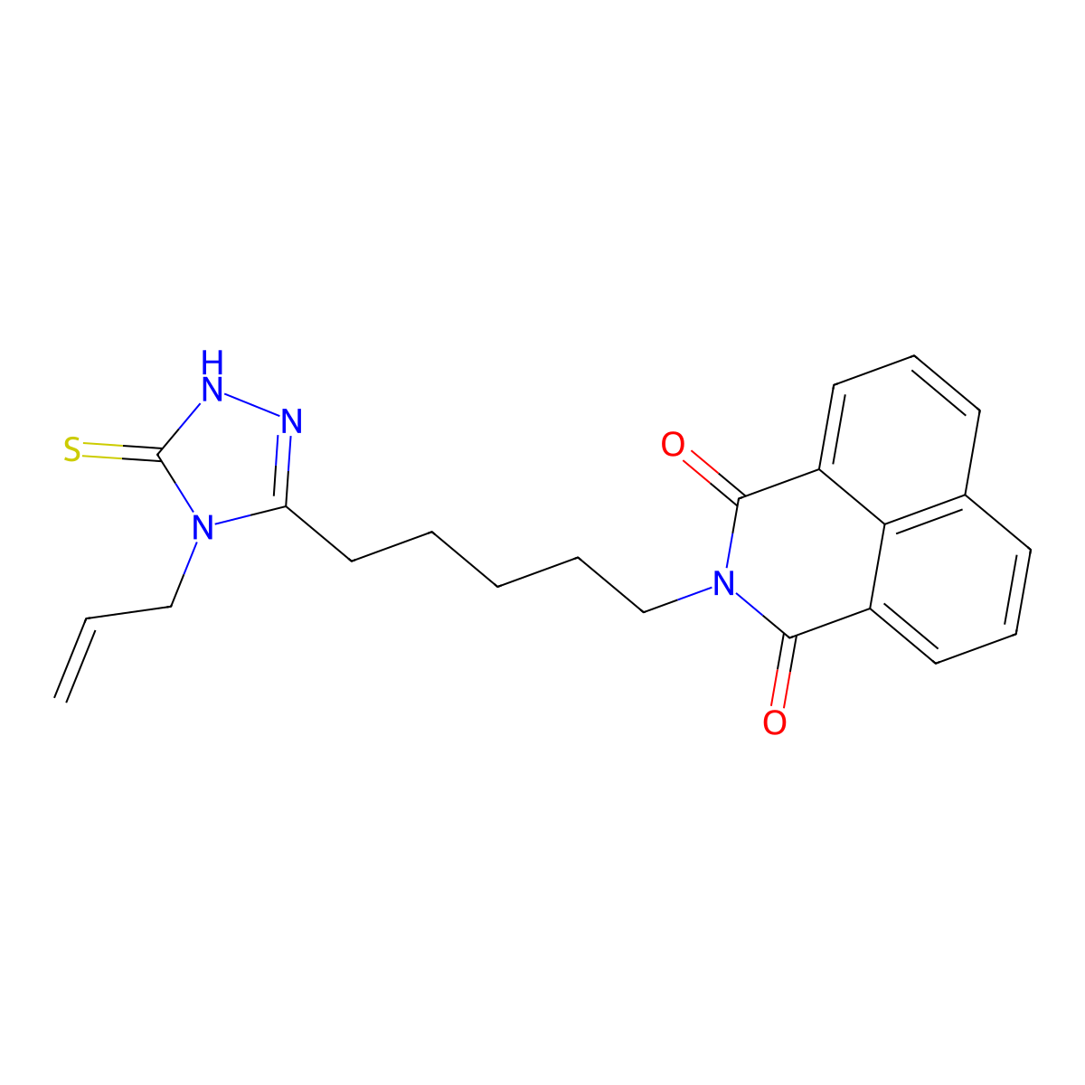 2-(5-(4-allyl-5-thioxo-4,5-dihydro-1H-1,2,4-triazol-3-yl)pentyl)-1H-benzo[de]isoquinoline-1,3(2H)-dione molecular structure, CAS 315239-27-1