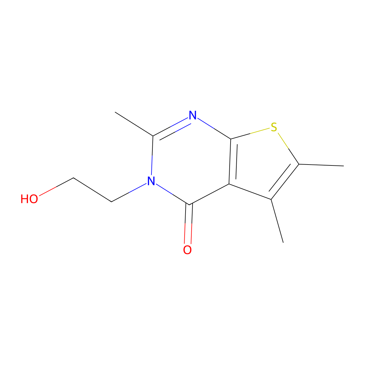 3-(2-Hydroxyethyl)-2,5,6-trimethylthieno[2,3-d]pyrimidin-4(3H)-one molecular structure, CAS 315239-29-3
