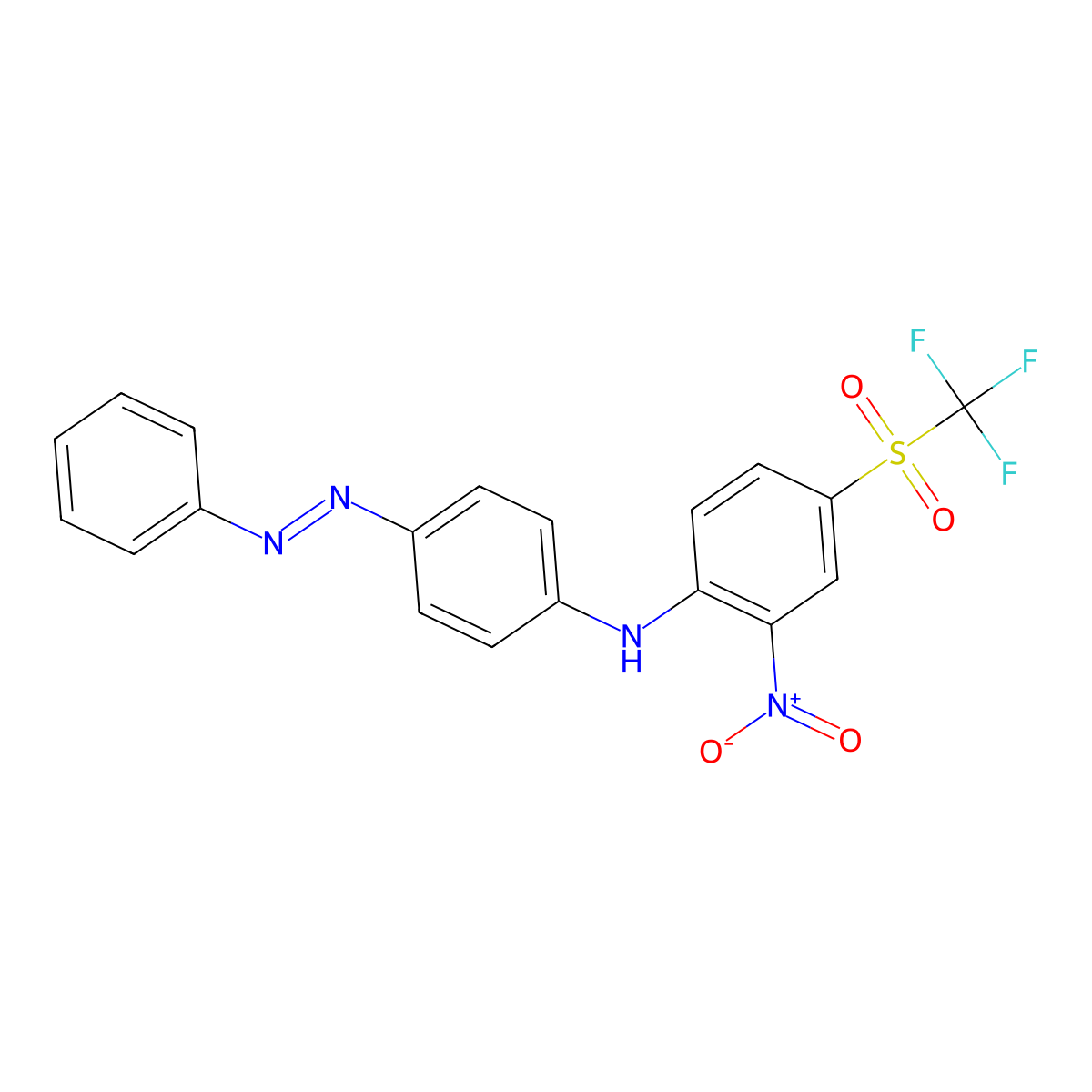 Benzenamine, 2-nitro-N-[4-(2-phenyldiazenyl)phenyl]-4-[(trifluoromethyl)sulfonyl]- molecular structure, CAS 315239-39-5