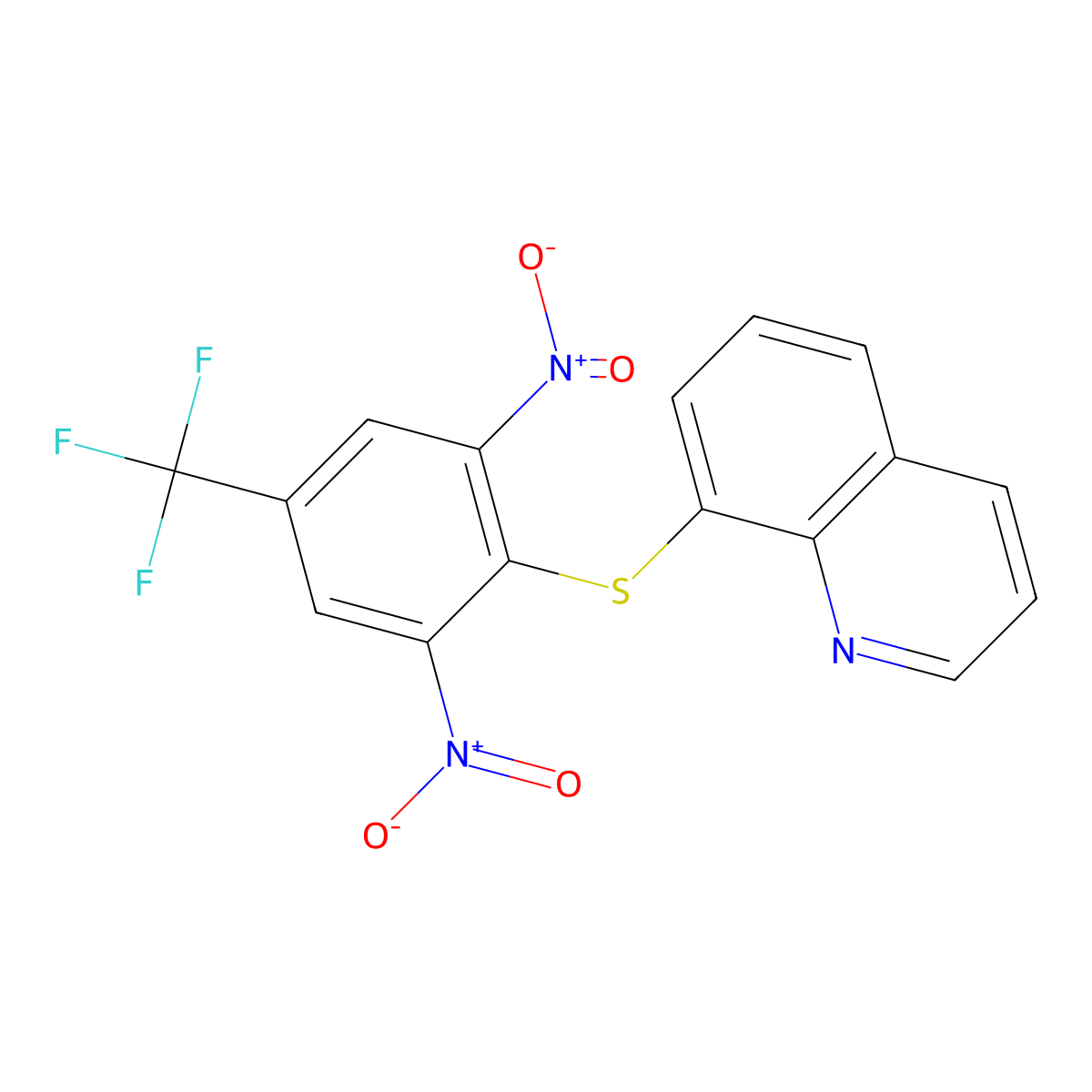 8-{[2,6-Dinitro-4-(trifluoromethyl)phenyl]sulfanyl}quinoline molecular structure, CAS 315239-55-5