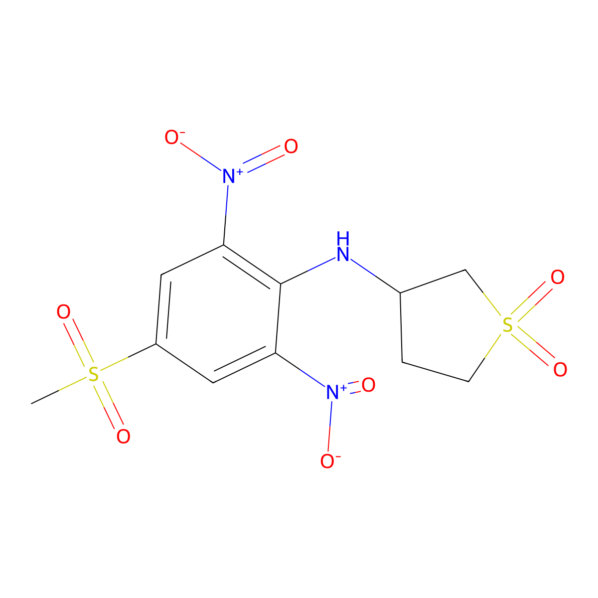3-((4-(Methylsulfonyl)-2,6-dinitrophenyl)amino)tetrahydrothiophene 1,1-dioxide molecular structure, CAS 315239-66-8