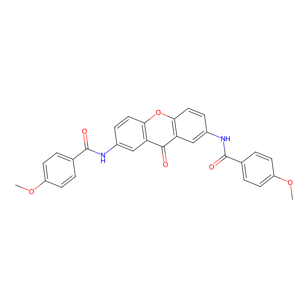 4-methoxy-N-{7-[(4-methoxybenzoyl)amino]-9-oxo-9H-xanthen-2-yl}benzamide molecular structure, CAS 315239-77-1