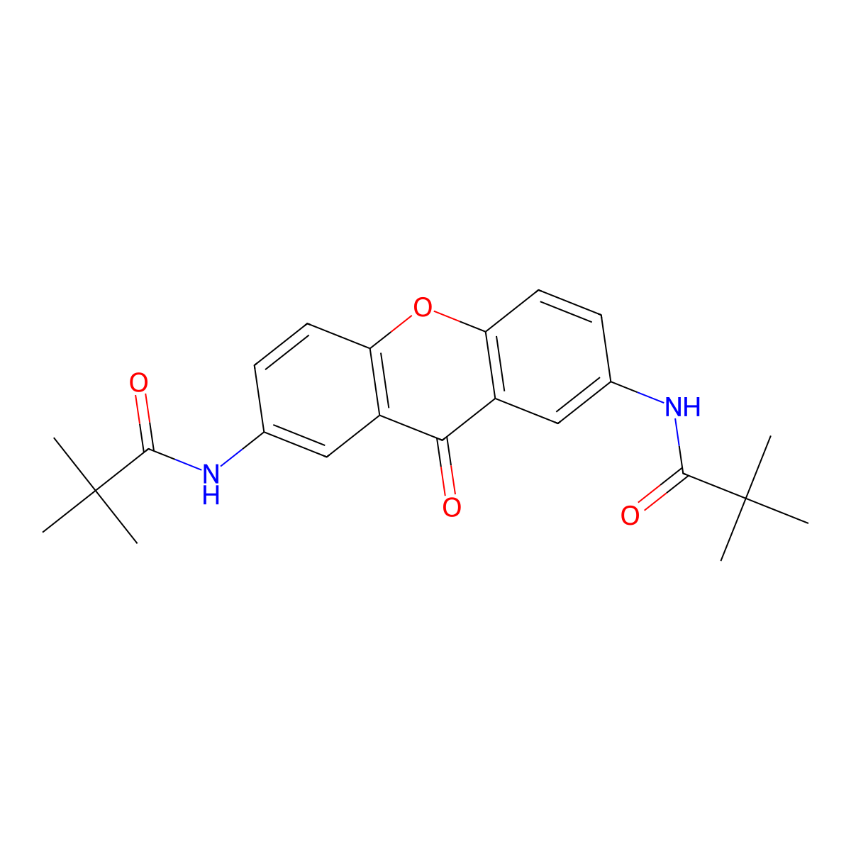 N-[7-(2,2-dimethylpropanoylamino)-9-oxoxanthen-2-yl]-2,2-dimethylpropanamide molecular structure, CAS 315239-80-6