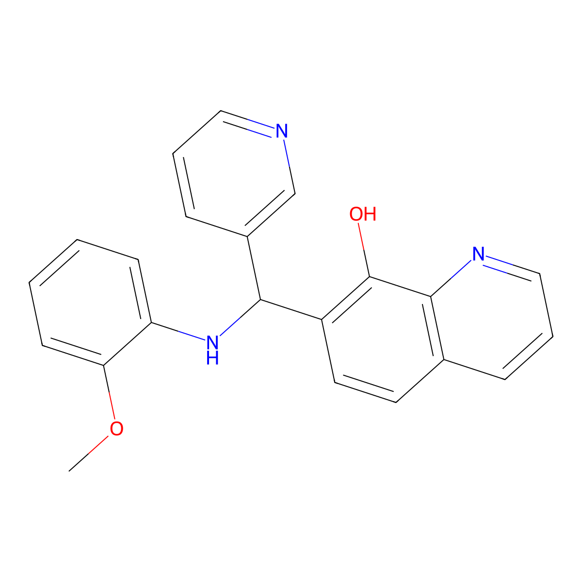 7-{[(2-Methoxyphenyl)amino](pyridin-3-yl)methyl}quinolin-8-ol molecular structure, CAS 315239-85-1