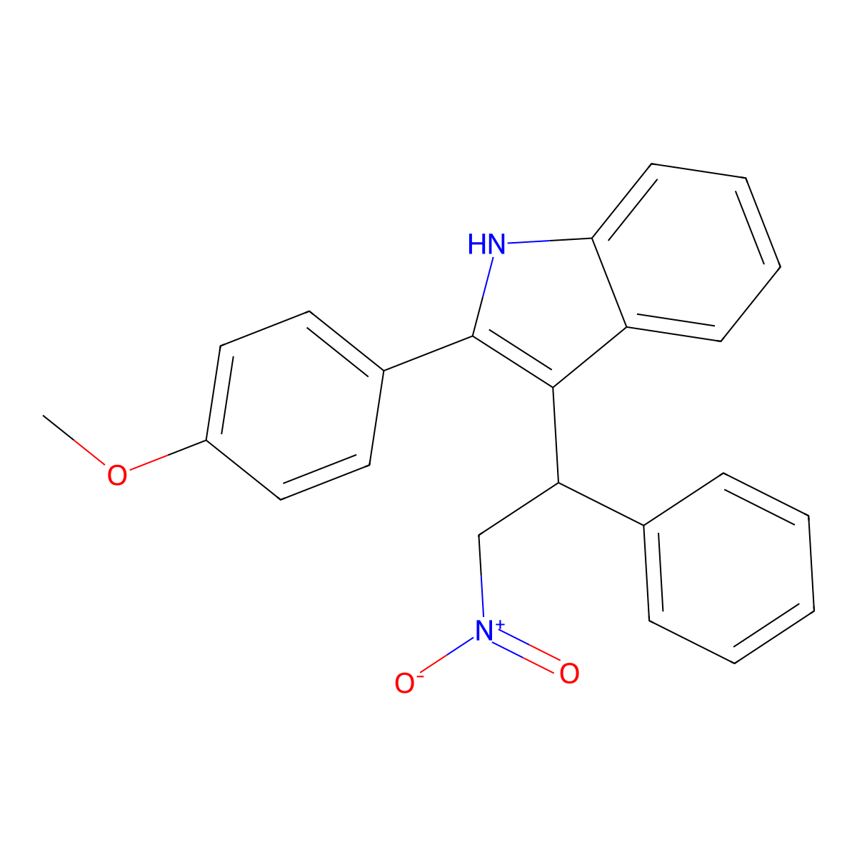 2-(4-methoxyphenyl)-3-(2-nitro-1-phenylethyl)-1H-indole molecular structure, CAS 315239-88-4