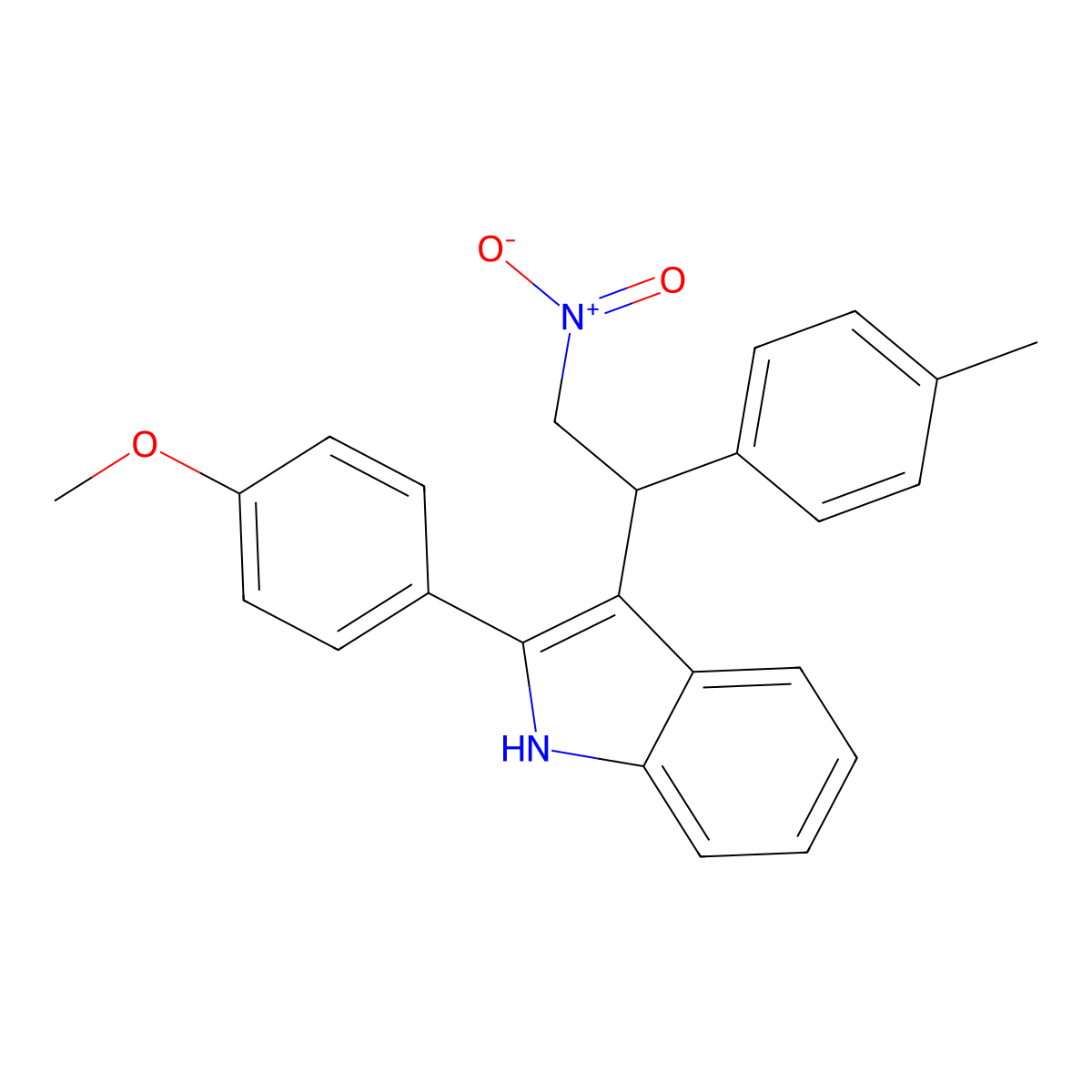 2-(4-methoxyphenyl)-3-[1-(4-methylphenyl)-2-nitroethyl]-1H-indole molecular structure, CAS 315239-89-5