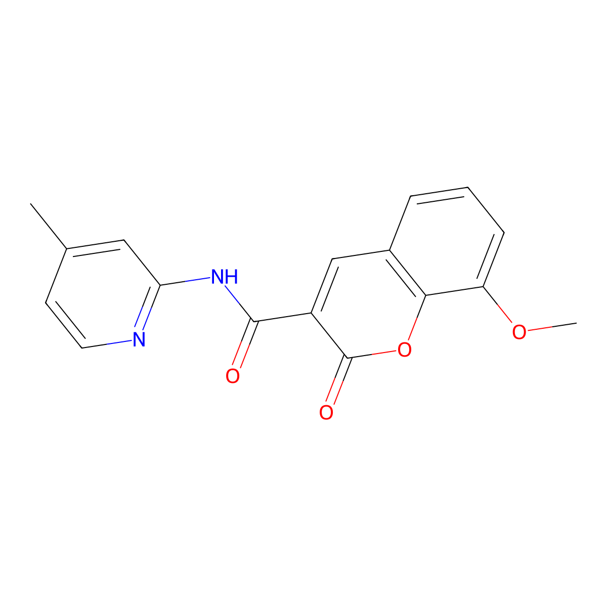 8-methoxy-N-(4-methylpyridin-2-yl)-2-oxo-2H-chromene-3-carboxamide molecular structure, CAS 315239-96-4