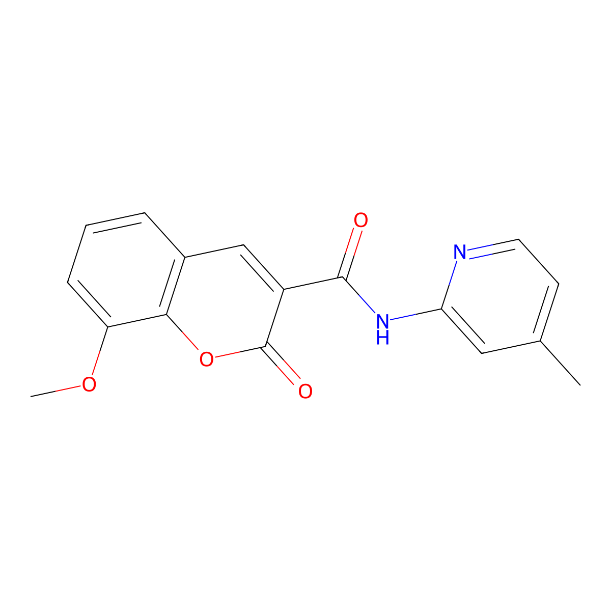 8-methoxy-N-(4-methylpyridin-2-yl)-2-oxo-2H-chromene-3-carboxamide molecular structure, CAS 315239-96-4