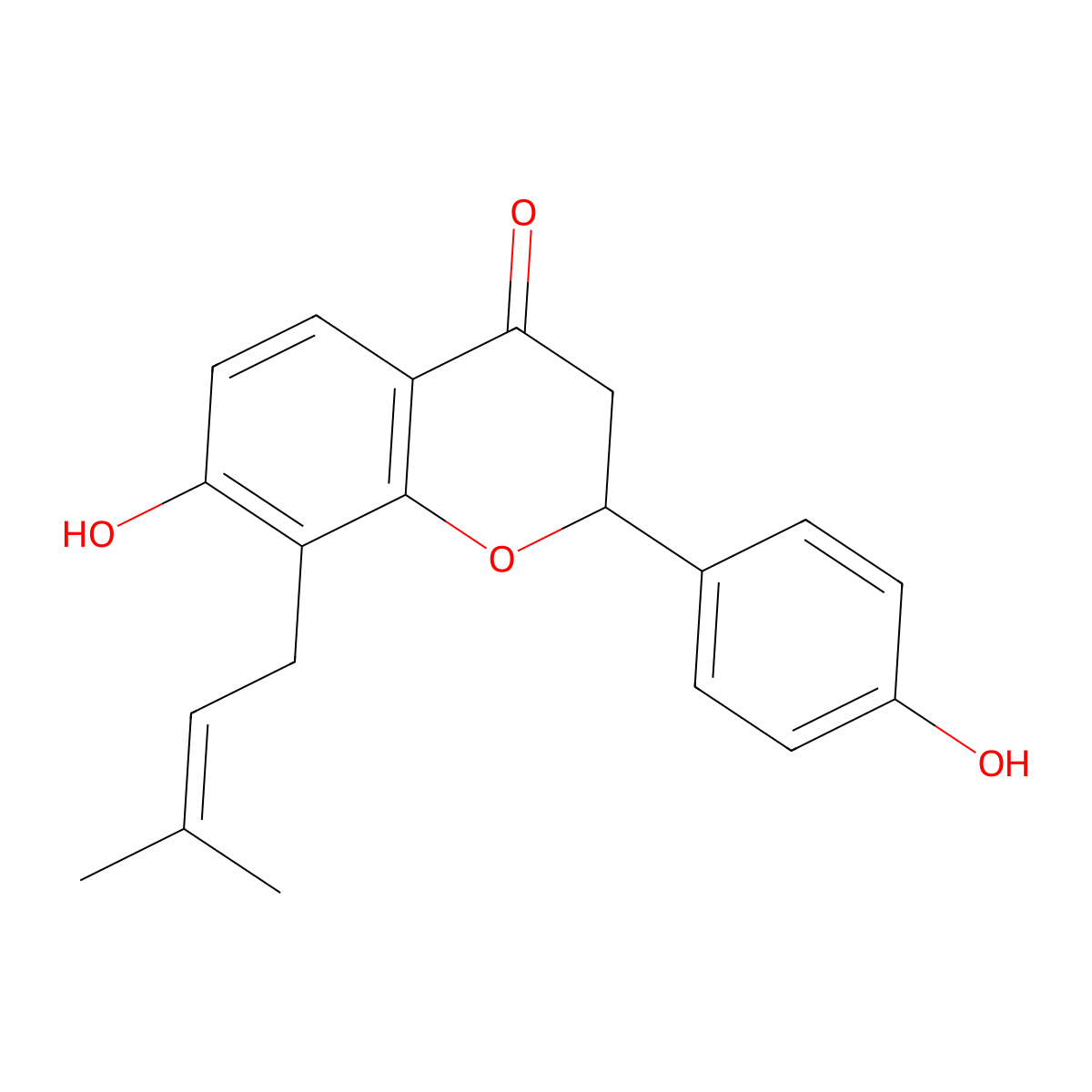 Isobavachin molecular structure, CAS 31524-62-6