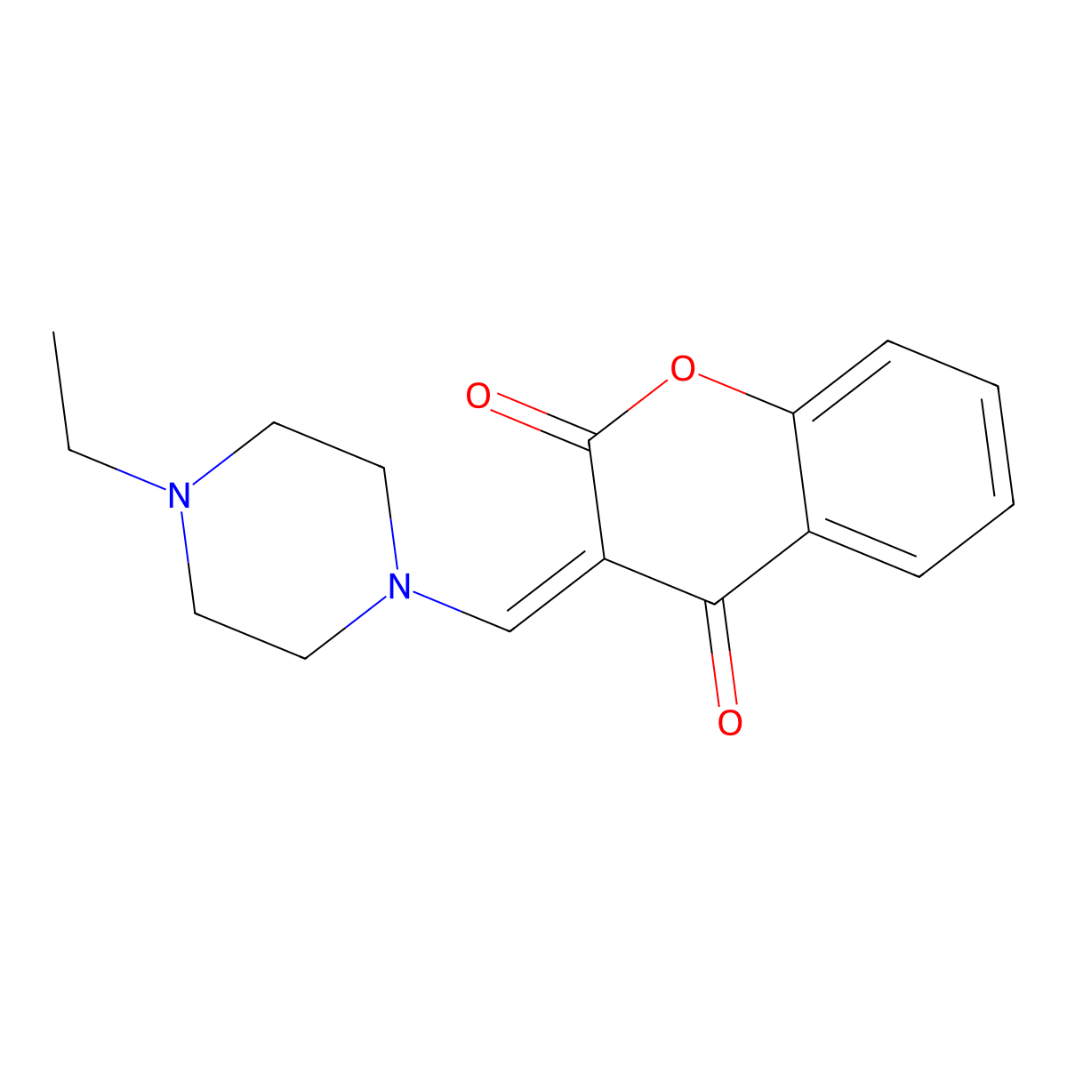 3-[(4-Ethyl-1-piperazinyl)methylene]-2H-1-benzopyran-2,4(3H)-dione molecular structure, CAS 315240-00-7