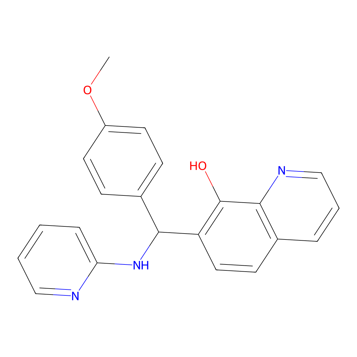 7-((4-Methoxyphenyl)(pyridin-2-ylamino)methyl)quinolin-8-ol molecular structure, CAS 315240-04-1