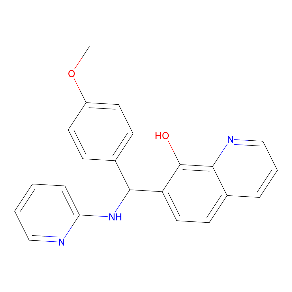 7-((4-Methoxyphenyl)(pyridin-2-ylamino)methyl)quinolin-8-ol molecular structure, CAS 315240-04-1