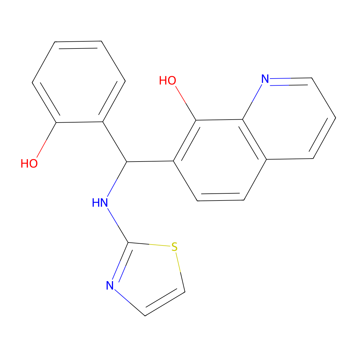 7-[(2-Hydroxyphenyl)[(1,3-thiazol-2-yl)amino]methyl]quinolin-8-ol molecular structure, CAS 315240-07-4