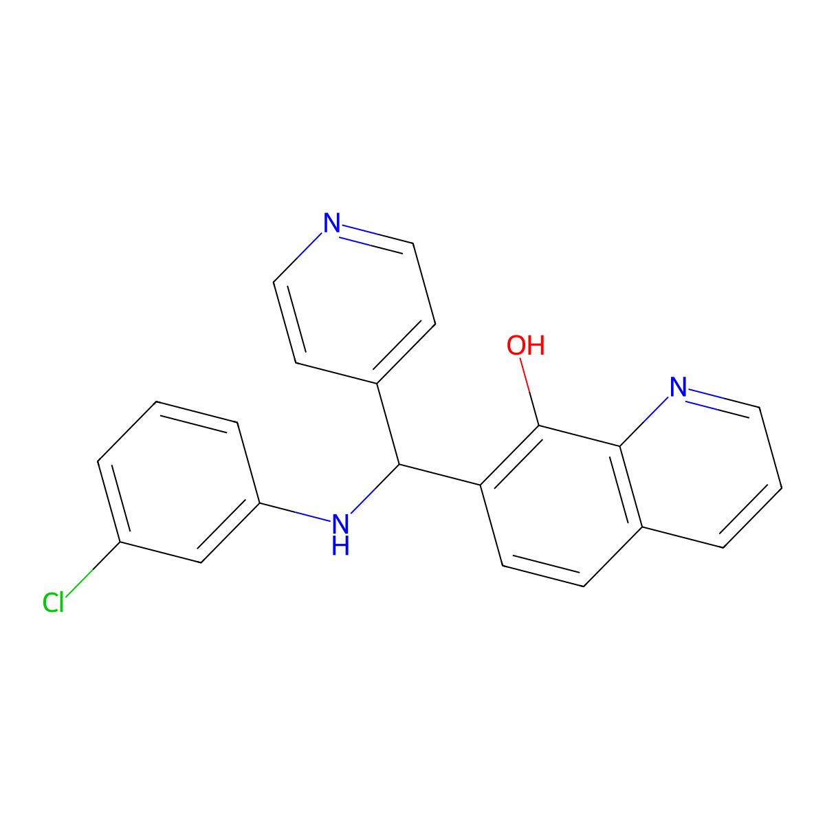 7-{[(3-Chlorophenyl)amino](pyridin-4-yl)methyl}quinolin-8-ol molecular structure, CAS 315240-09-6