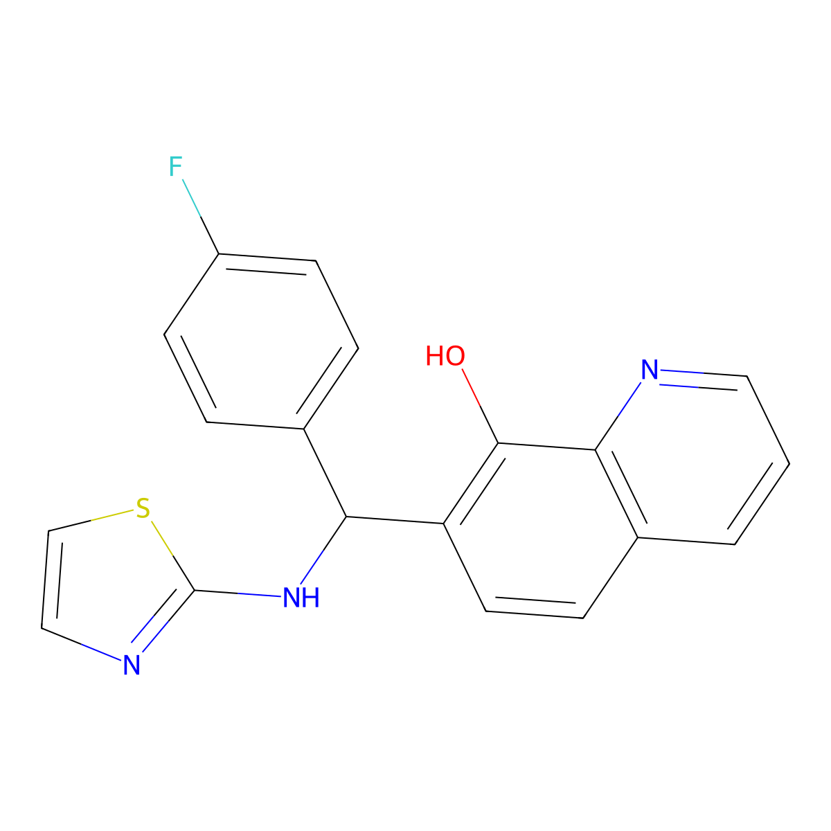 7-[(4-Fluorophenyl)[(1,3-thiazol-2-yl)amino]methyl]quinolin-8-ol molecular structure, CAS 315240-13-2