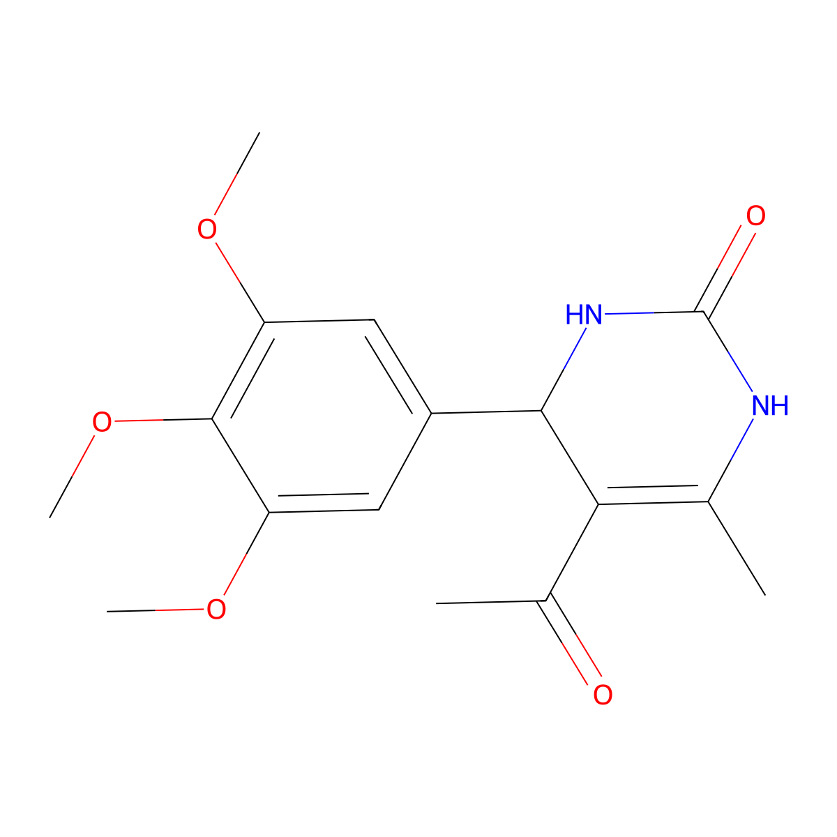 5-acetyl-6-methyl-4-(3,4,5-trimethoxyphenyl)-3,4-dihydropyrimidin-2(1H)-one molecular structure, CAS 315240-35-8