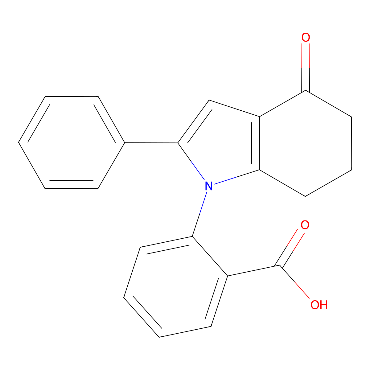 2-(4-oxo-2-phenyl-4,5,6,7-tetrahydro-1H-indol-1-yl)benzoic acid molecular structure, CAS 315240-36-9