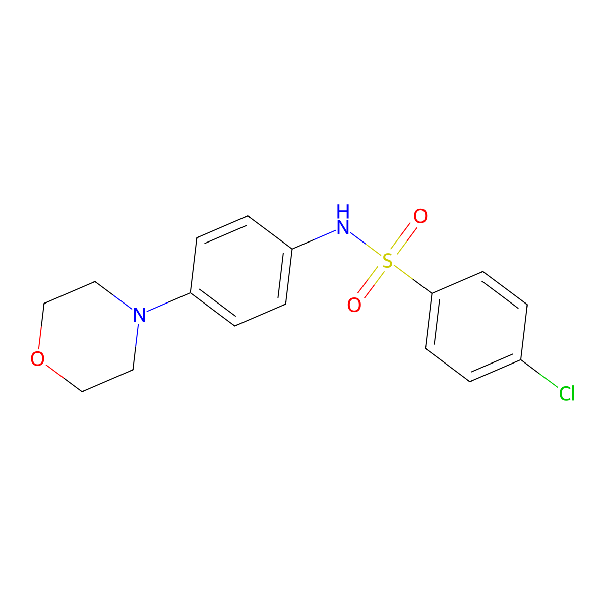4-chloro-N-(4-morpholinophenyl)benzenesulfonamide molecular structure, CAS 315240-37-0