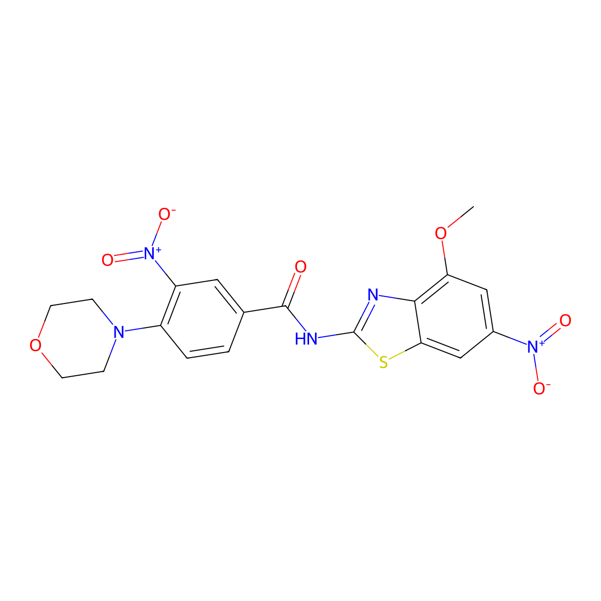 N-(4-methoxy-6-nitrobenzo[d]thiazol-2-yl)-4-morpholino-3-nitrobenzamide molecular structure, CAS 315240-53-0