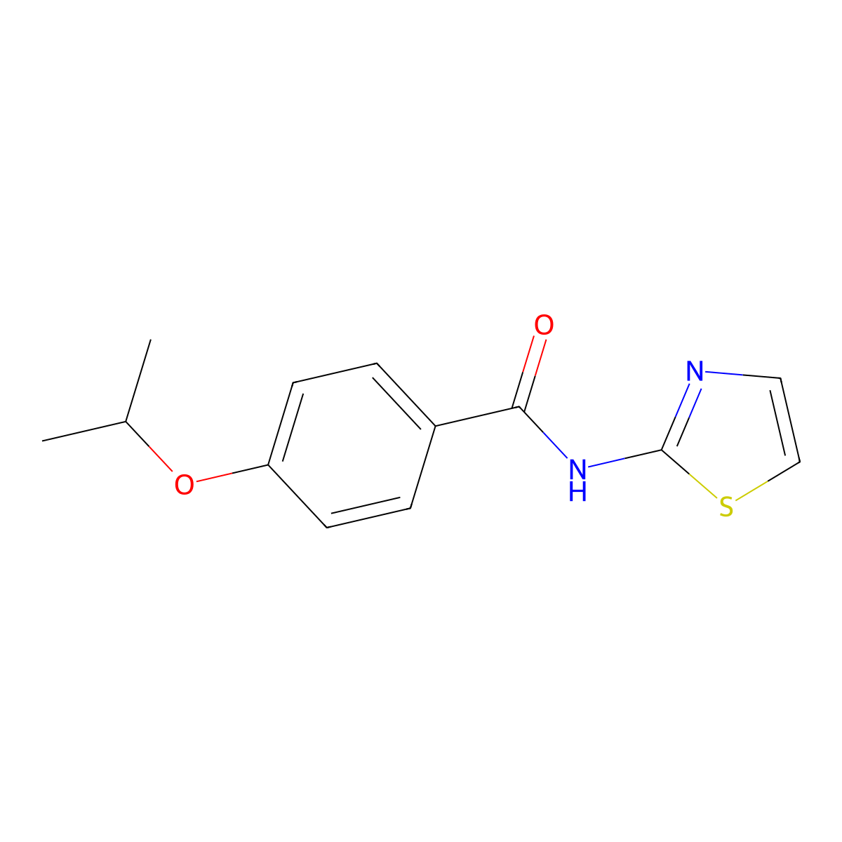 4-(propan-2-yloxy)-N-(1,3-thiazol-2-yl)benzamide molecular structure, CAS 315240-56-3