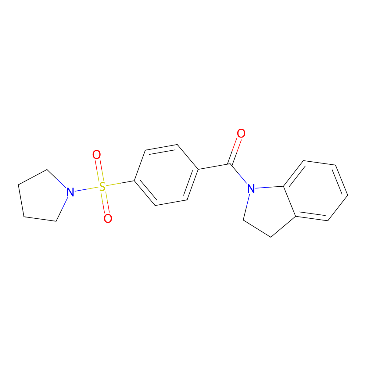Indolin-1-yl(4-(pyrrolidin-1-ylsulfonyl)phenyl)methanone molecular structure, CAS 315240-59-6