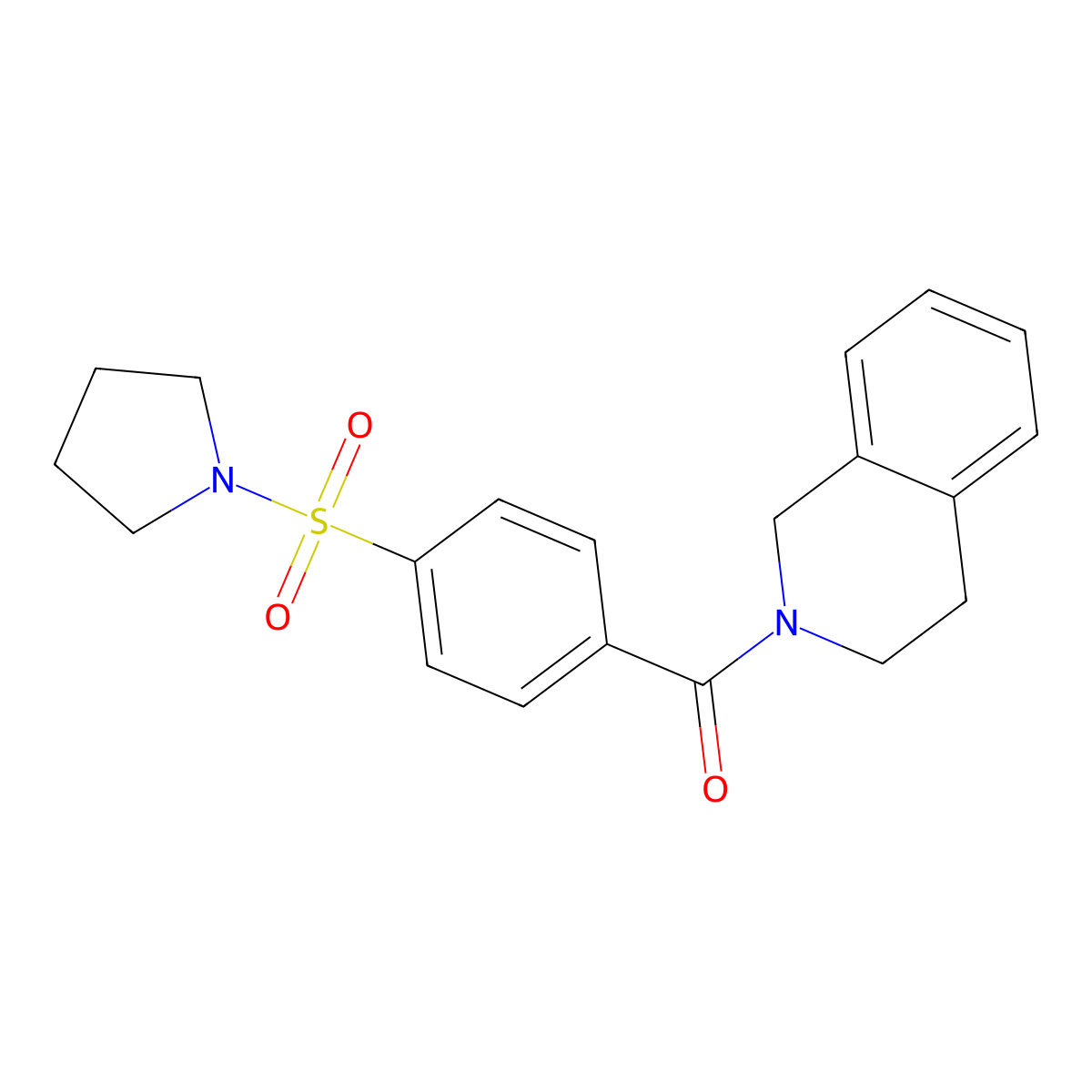 (3,4-dihydroisoquinolin-2(1H)-yl)(4-(pyrrolidin-1-ylsulfonyl)phenyl)methanone molecular structure, CAS 315240-61-0
