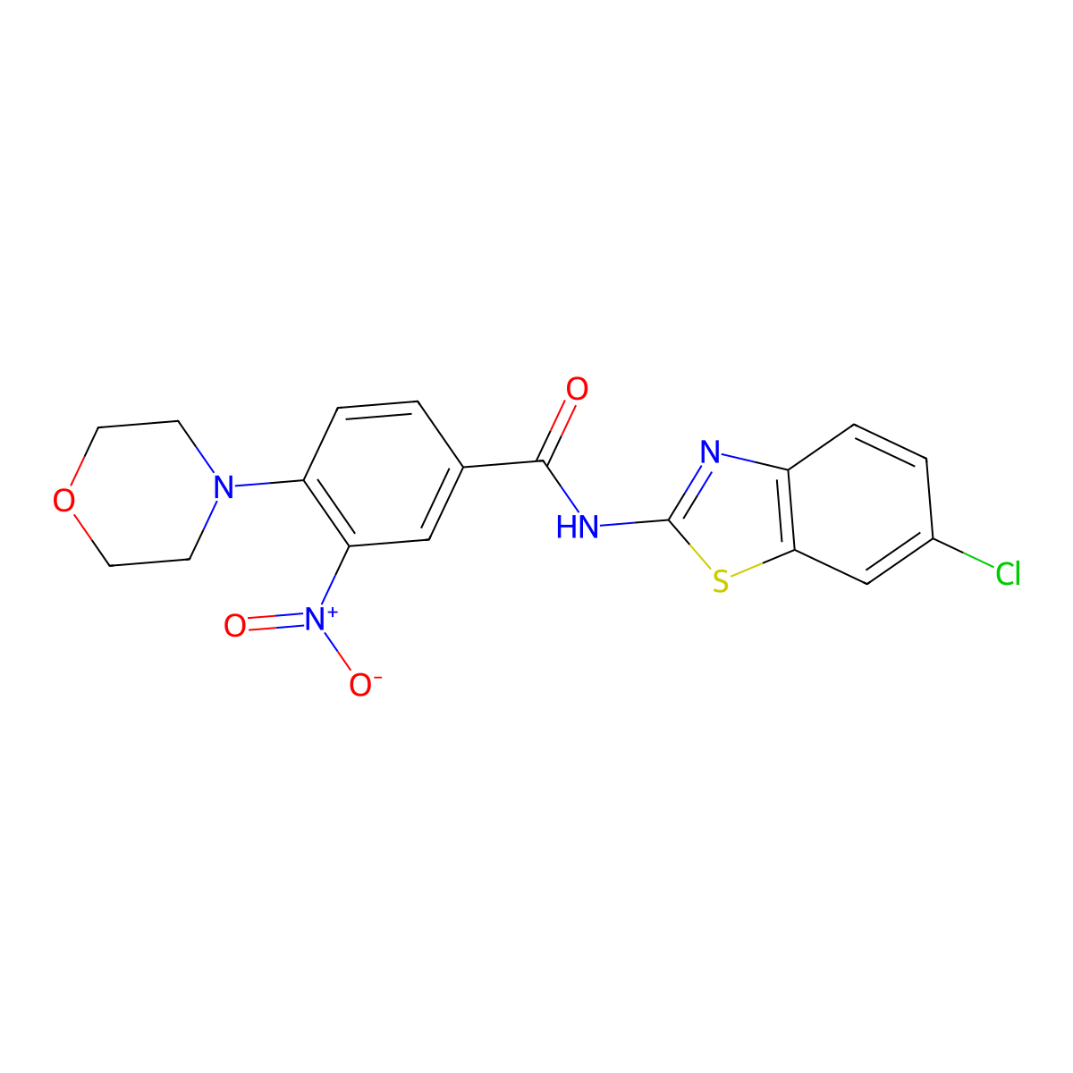 N-(6-chloro-1,3-benzothiazol-2-yl)-4-(morpholin-4-yl)-3-nitrobenzamide molecular structure, CAS 315240-63-2