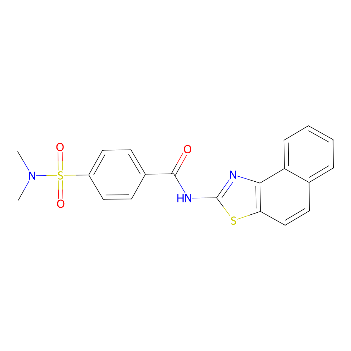 4-(N,N-dimethylsulfamoyl)-N-(naphtho[1,2-d]thiazol-2-yl)benzamide molecular structure, CAS 315240-73-4