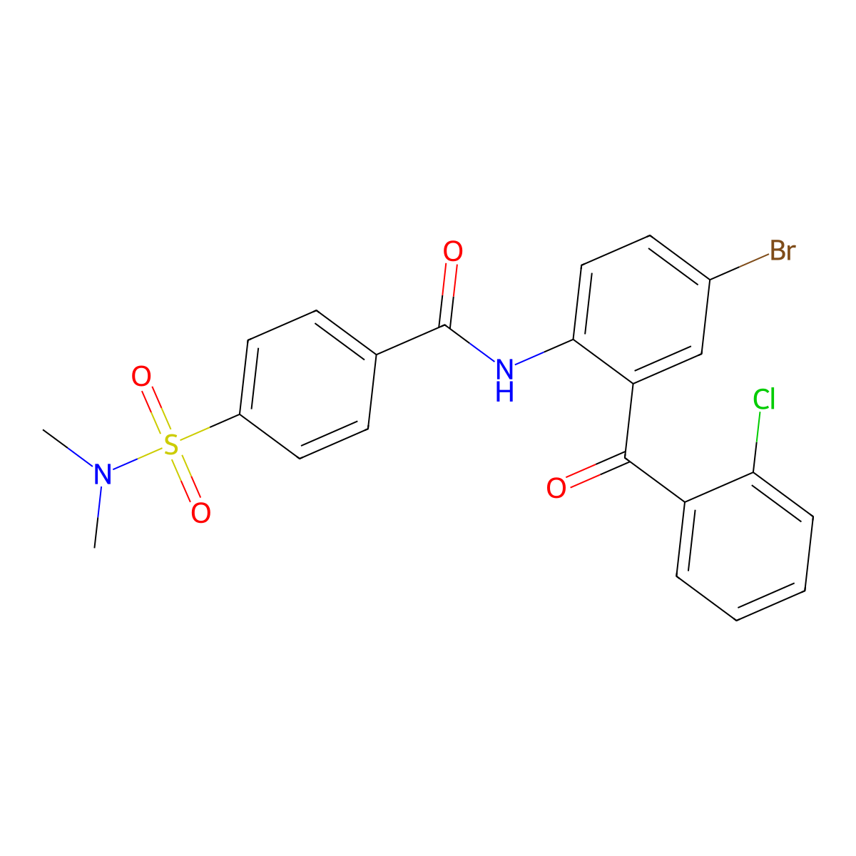 N-[4-bromo-2-(2-chlorobenzoyl)phenyl]-4-(dimethylsulfamoyl)benzamide molecular structure, CAS 315240-74-5