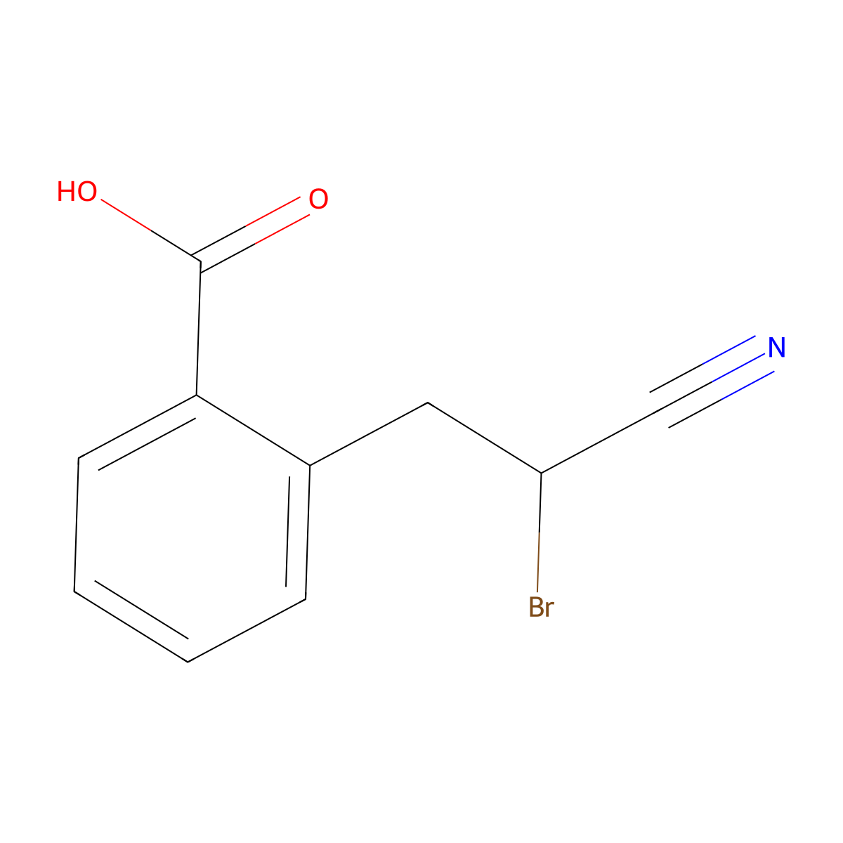 2-(2-Bromo-2-cyanoethyl)benzoic acid molecular structure, CAS 315240-84-7
