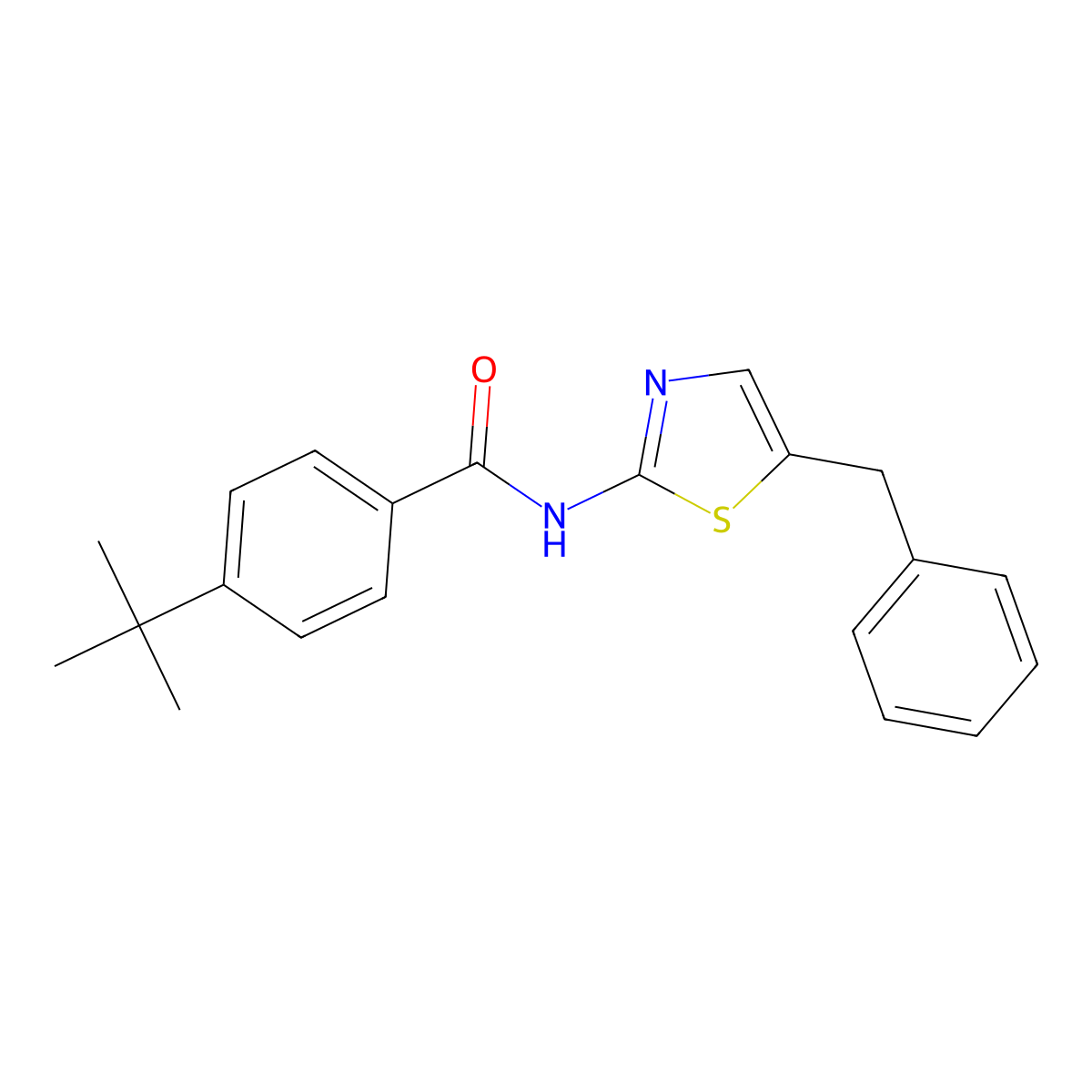 N-(5-benzyl-1,3-thiazol-2-yl)-4-tert-butylbenzamide molecular structure, CAS 315240-85-8