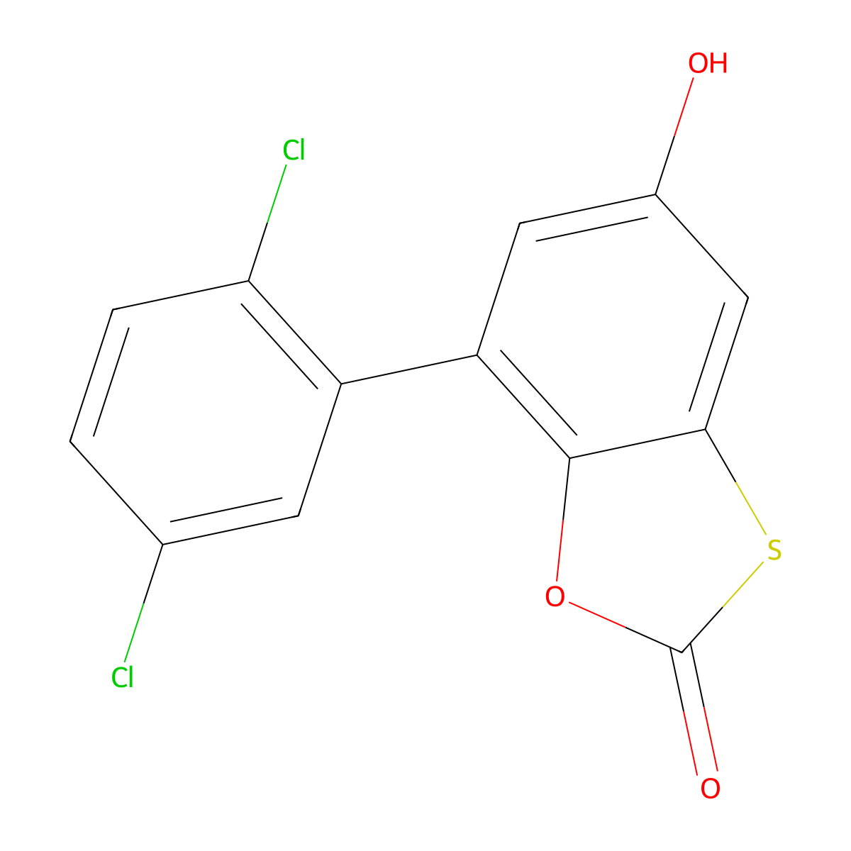 7-(2,5-Dichlorophenyl)-5-hydroxy-1,3-benzoxathiol-2-one molecular structure, CAS 315240-92-7