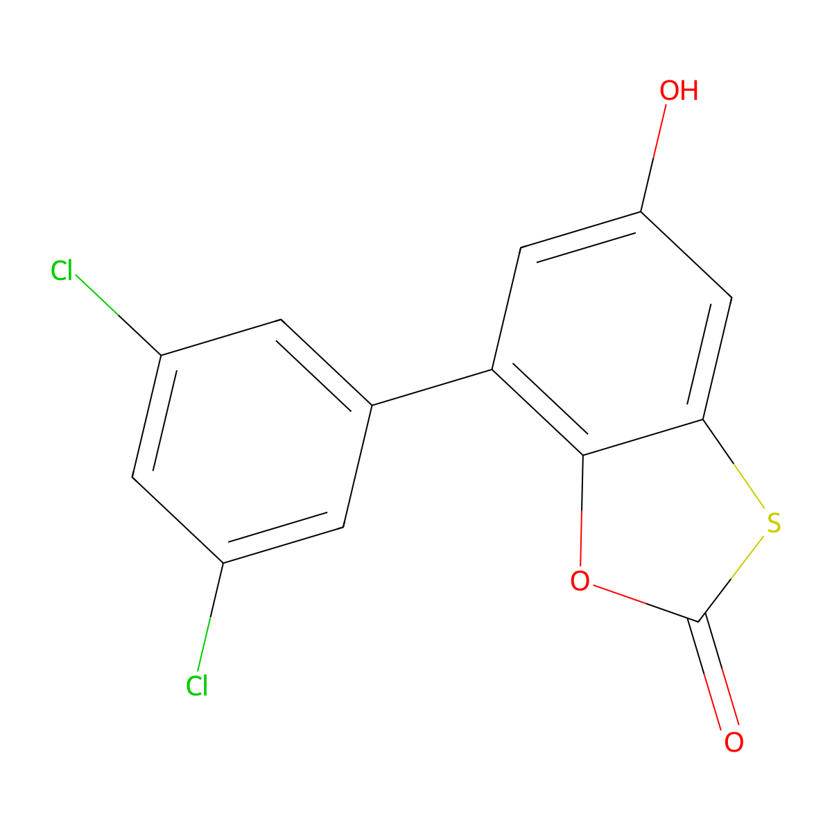 7-(3,5-dichlorophenyl)-5-hydroxy-2H-1,3-benzoxathiol-2-one molecular structure, CAS 315240-93-8