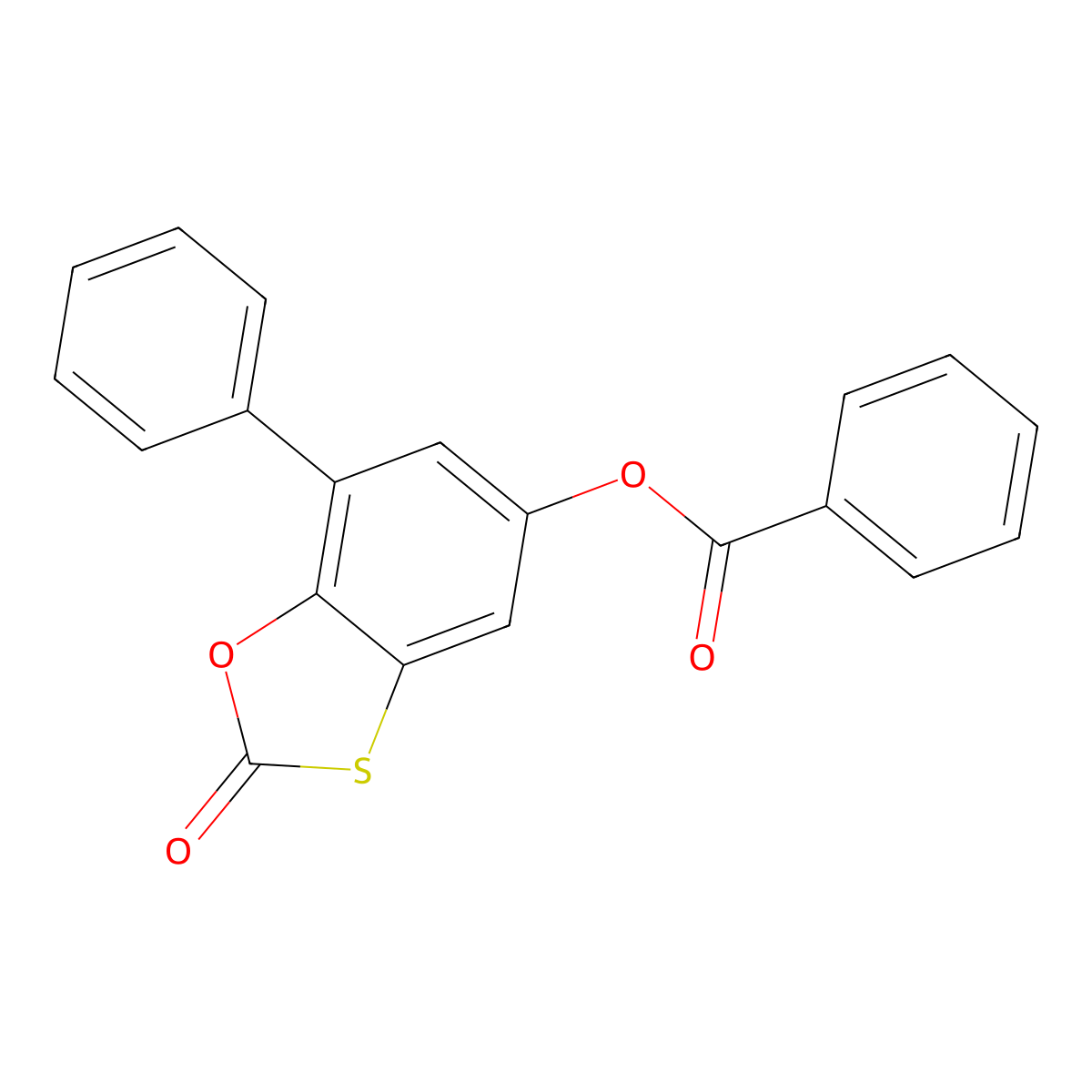 2-Oxo-7-phenyl-1,3-benzoxathiol-5-yl benzoate molecular structure, CAS 315240-94-9