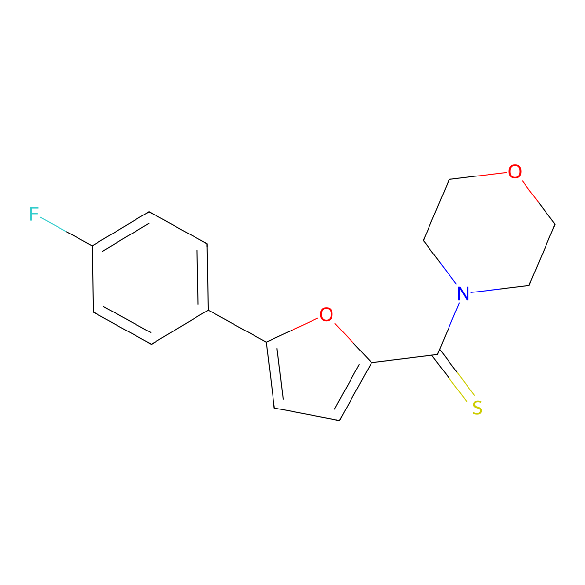 [5-(4-Fluorophenyl)furan-2-yl]-morpholin-4-ylmethanethione molecular structure, CAS 315240-96-1