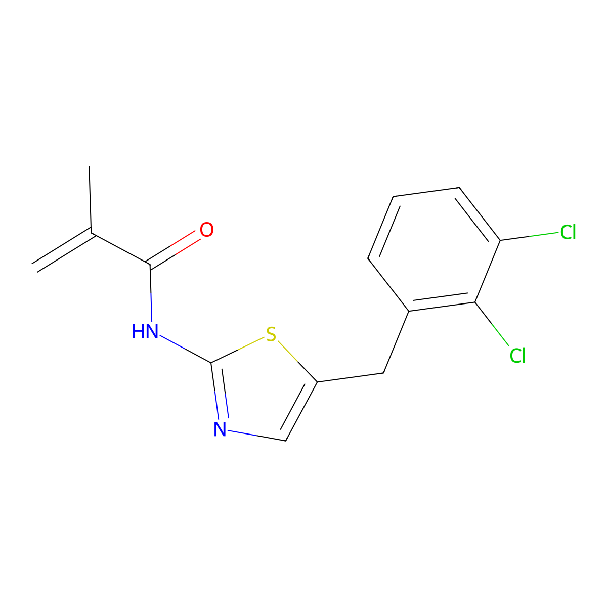 N-[5-[(2,3-dichlorophenyl)methyl]-1,3-thiazol-2-yl]-2-methylprop-2-enamide molecular structure, CAS 315241-15-7