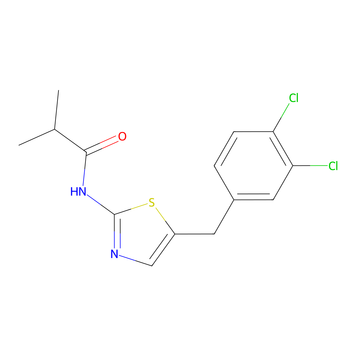 N-[5-(3,4-dichlorobenzyl)-1,3-thiazol-2-yl]-2-methylpropanamide molecular structure, CAS 315241-19-1