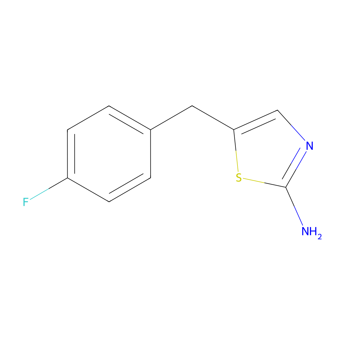 5-(4-Fluoro-benzyl)-thiazol-2-ylamine molecular structure, CAS 315241-39-5