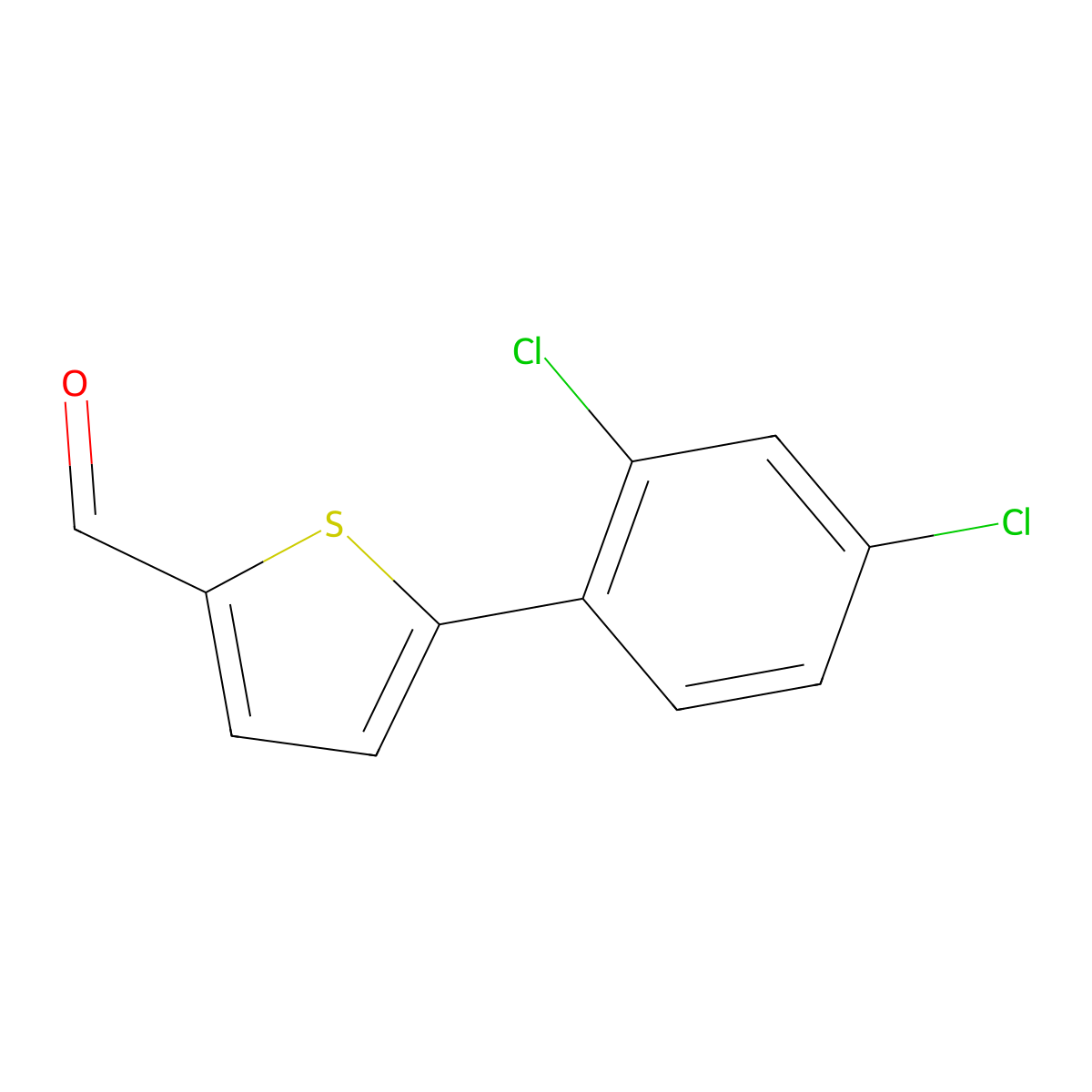 5-(2,4-Dichlorophenyl)thiophene-2-carbaldehyde molecular structure, CAS 315241-56-6