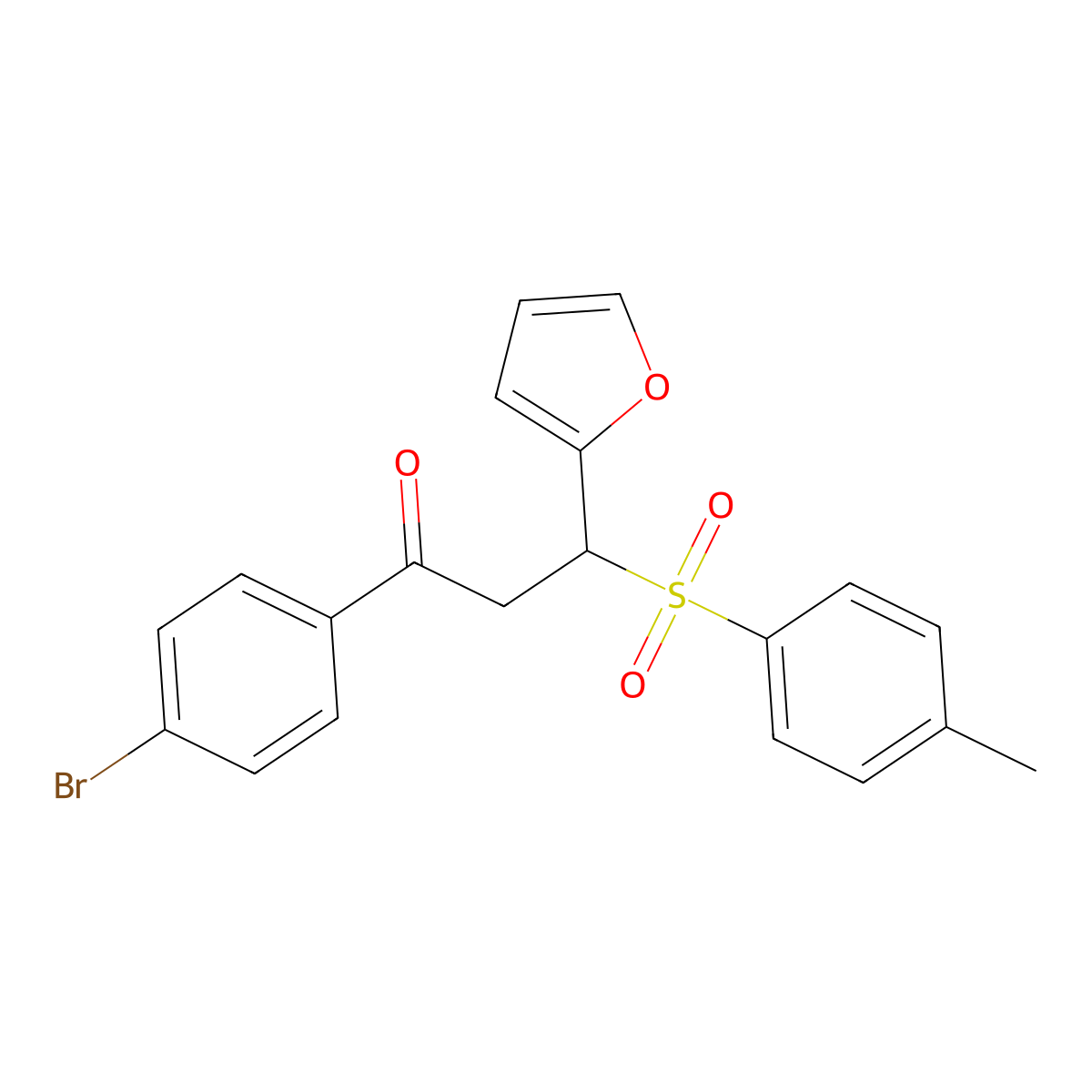 1-(4-Bromophenyl)-3-(furan-2-yl)-3-tosylpropan-1-one molecular structure, CAS 315241-74-8