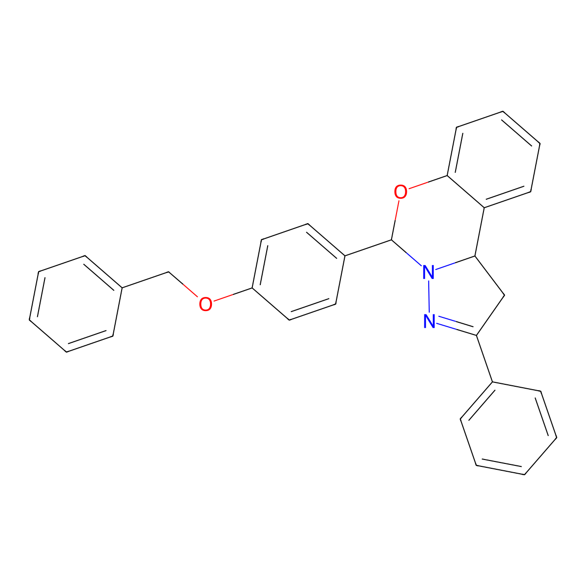 5-[4-(Benzyloxy)phenyl]-2-phenyl-1,10b-dihydropyrazolo[1,5-c][1,3]benzoxazine molecular structure, CAS 315242-07-0