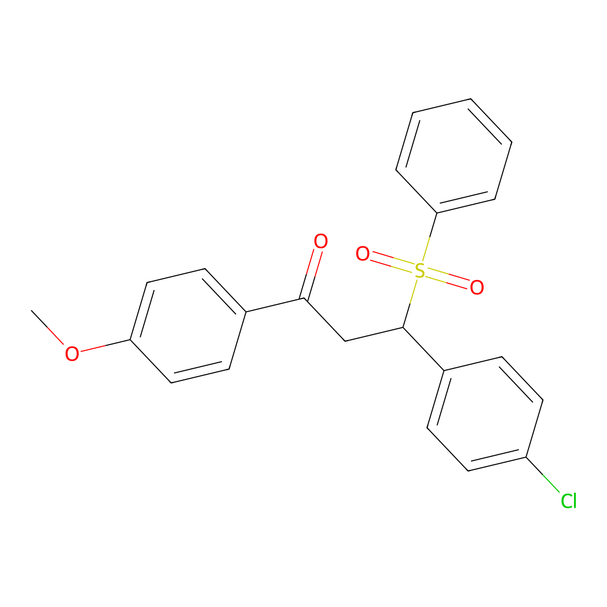 3-(4-Chlorophenyl)-1-(4-methoxyphenyl)-3-(phenylsulfonyl)propan-1-one molecular structure, CAS 315242-17-2