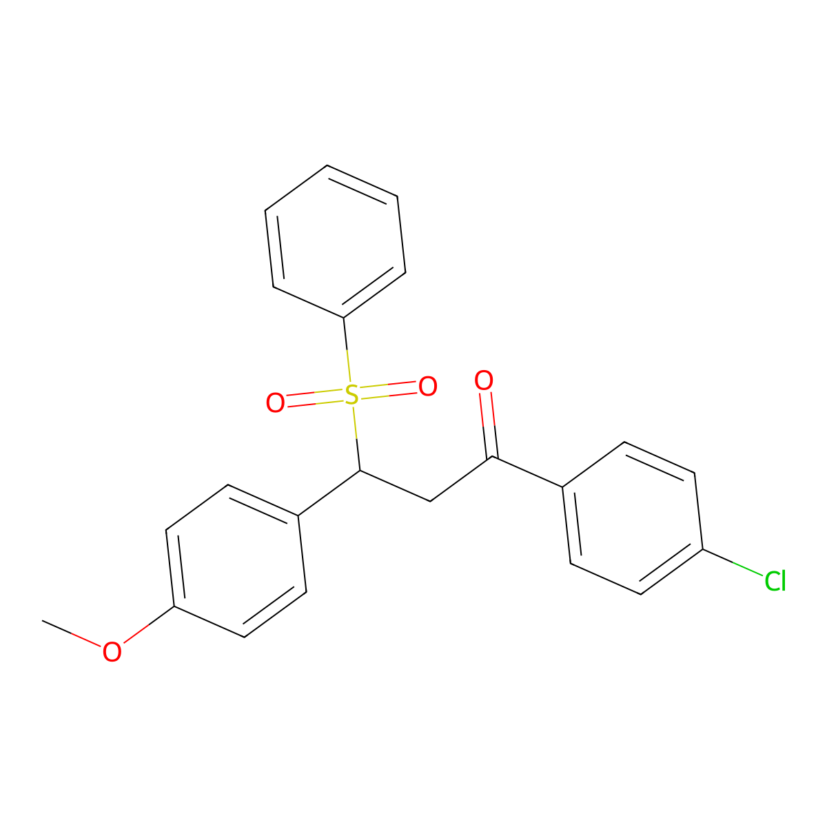 1-(4-Chlorophenyl)-3-(4-methoxyphenyl)-3-(phenylsulfonyl)propan-1-one molecular structure, CAS 315242-21-8