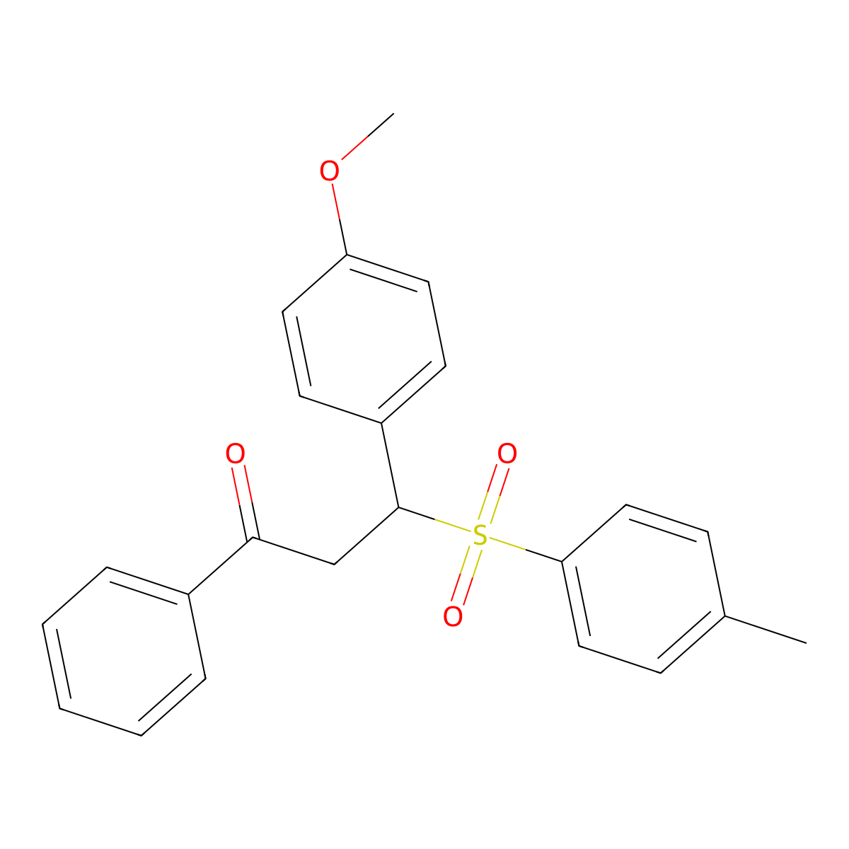 3-(4-Methoxyphenyl)-3-(4-methylphenyl)sulfonyl-1-phenyl-1-propanone molecular structure, CAS 315242-23-0