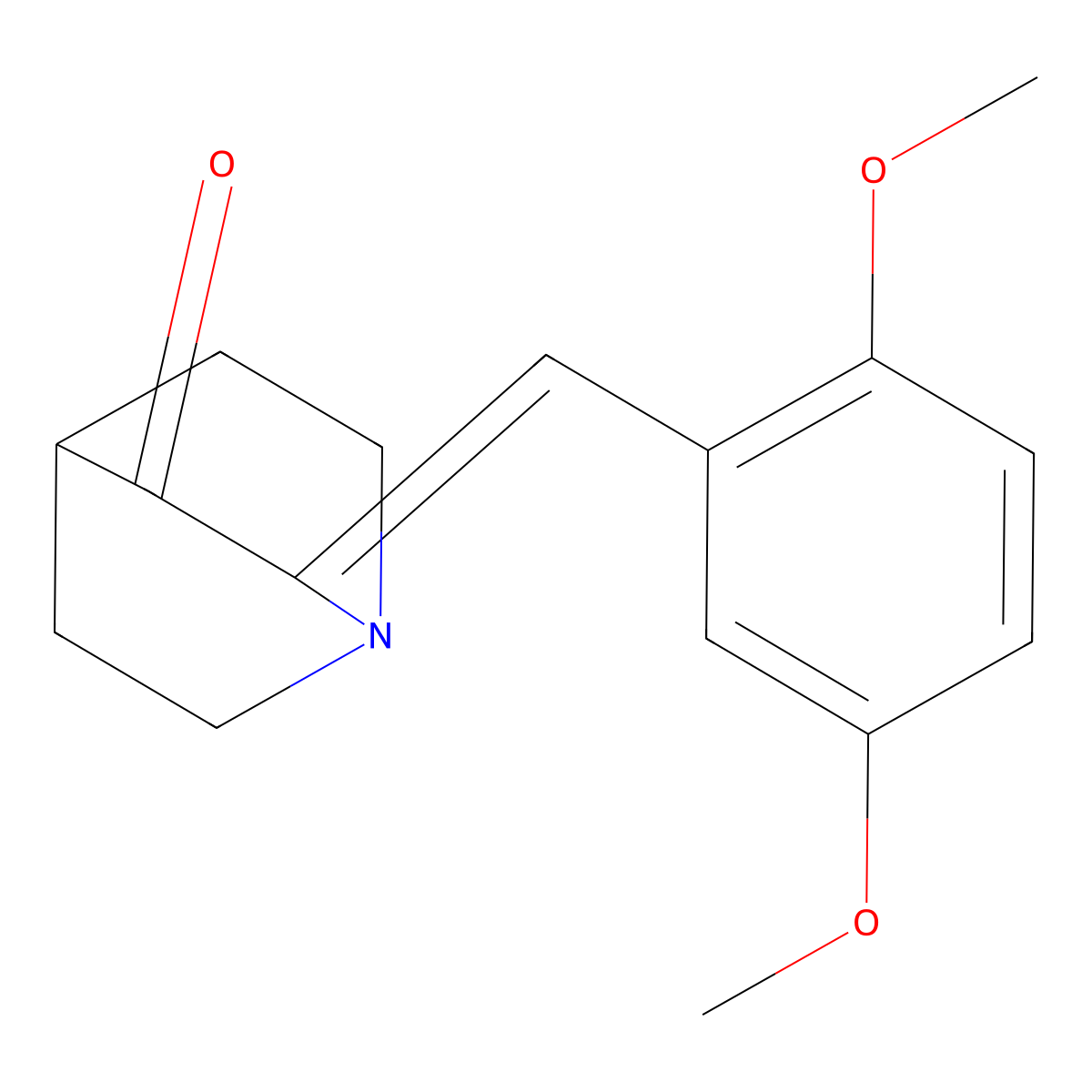 (2Z)-2-[(2,5-dimethoxyphenyl)methylidene]-1-azabicyclo[2.2.2]octan-3-one molecular structure, CAS 315244-82-7
