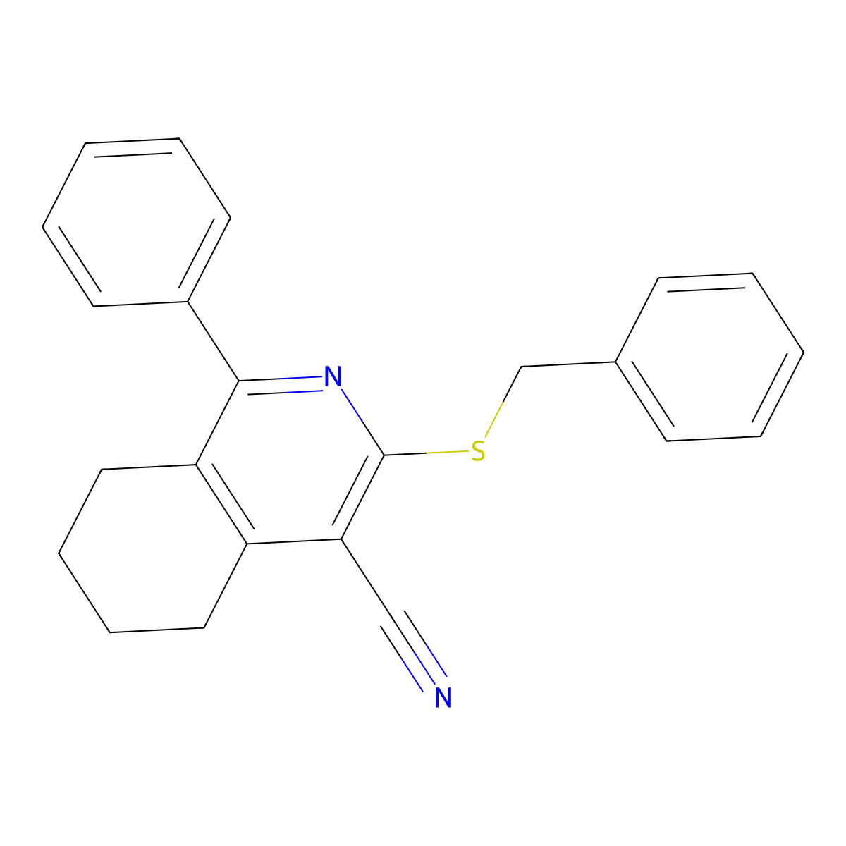 3-(Benzylsulfanyl)-1-phenyl-5,6,7,8-tetrahydroisoquinoline-4-carbonitrile molecular structure, CAS 315246-92-5